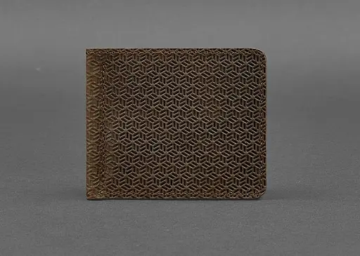 Мужской кожаный портмоне темно-коричневый 1.0 зажим для денег Карбон - фото 1