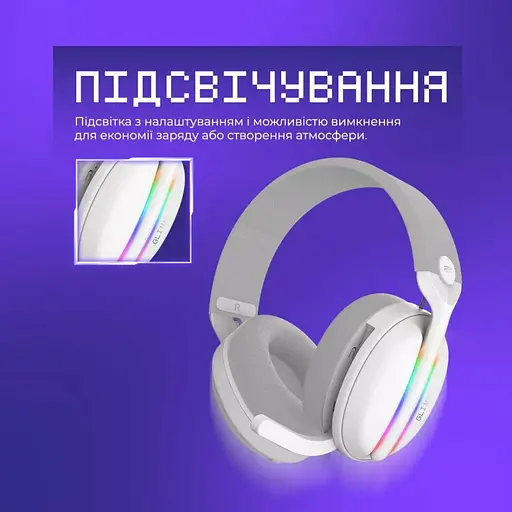 Игровые наушники Proove Gaming Glimmer White/Purple (WHGL00022017) [149910] - фото 7