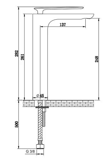 Змішувач для умивальника Kohlman Experience Grafit високий QB170EG Графит - фото 2