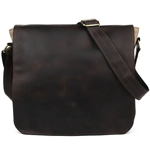 Шкіряна чоловіча сумка через плече TARWA 30х32х7,5 см nsa0001245 - фото 3
