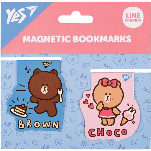 Набор магнитных закладок Yes Line Friends Brown and Choco 20 шт. (708106)