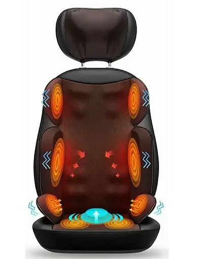 Массажная накидка Shuo для спины и шеи (роликовый массаж, вибрация, подогрев) - фото 4