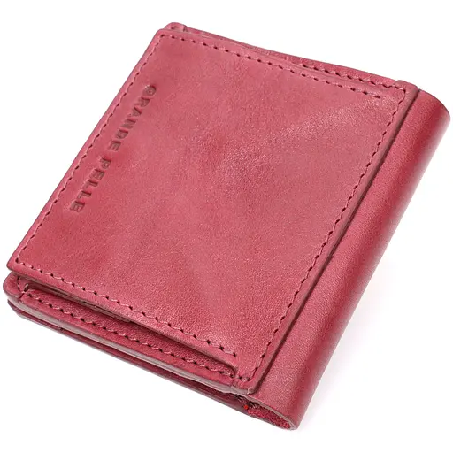 Кожаный женский кошелек Grande Pelle 9.7х10.2х1 см acs0027013 - фото 2