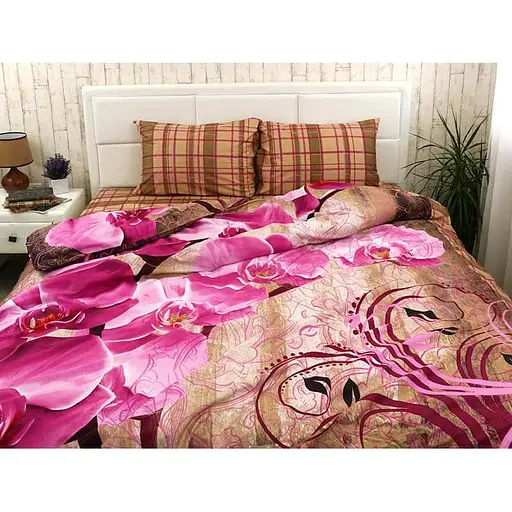 Комплект постільної білизни Руно євро "20-1315Fuchsia" сатин 845.137К_20-1315Fuchsia - фото 3