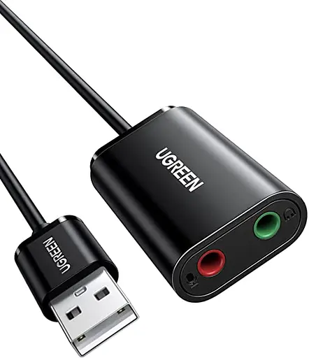 Звуковая карта Ugreen CM383 USB 2.0 to Jack 3.5mm Grey (80864) - фото 1