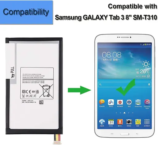 T4450E T4450C Сменный аккумулятор, совместимый с Samsung Galaxy Tab 3 8,0 SM-T3110 Galaxy Tab 4 8,0 SM-T330 SM-T335 SM-T337V - фото 3