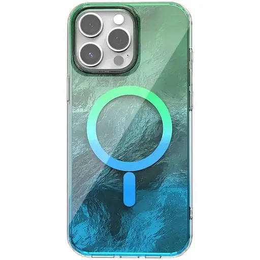 Чохол TPU Epik Shiny Mountain (MagFit) для Apple iPhone 15 Pro Max (6.7) Green/Blue - фото 1