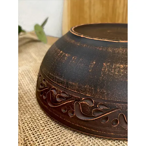 Миска керамічна (глиняна) різьблена Декор 1 л - фото 5