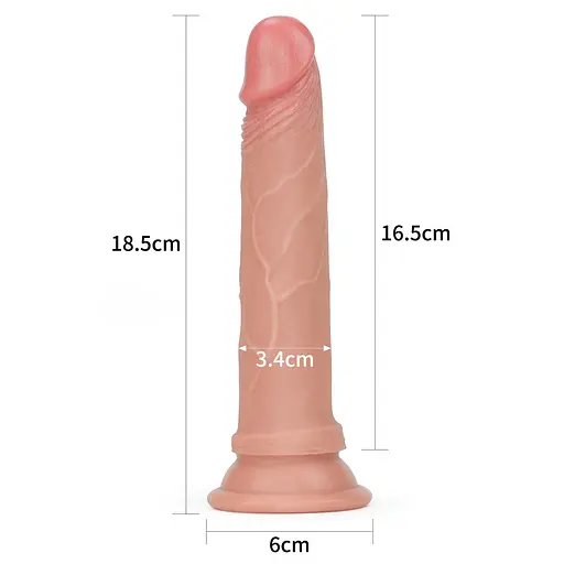 Фаллоимитатор Dual-Layered Liquid Silicone Nature Cock 18.5 см телесный - фото 7