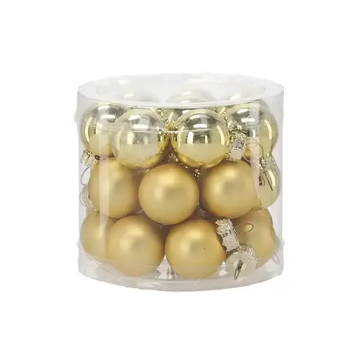 Елочная игрушка Chomik стеклянные шарики 24 шт, 2,5 см, золотистые (5900779882126_1) - фото 1