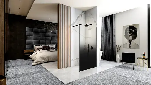 Душова стінка Rea Aero ombre 120 black REA-K2462, графіт, чорний матовий - фото 4