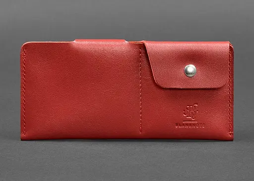 Шкіряне портмоне-купюрник 8.0 червоний краст - фото 1