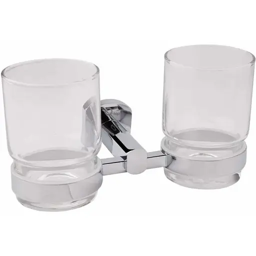 Склянка подвійна Qtap Liberty CRM 1155 хром - фото 1