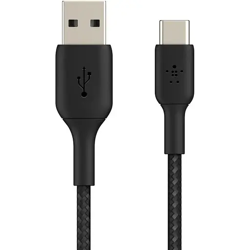 Кабель Belkin Boost Up Charge Braided USB-C to USB-A 2m Black (CAB002BT2MBK) [156812] - фото 2