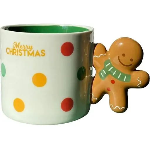 Новогодняя кружка Olens 8030-296-3 Сладкий год с декоративной ручкой керамика 350 мл Белая - фото 1