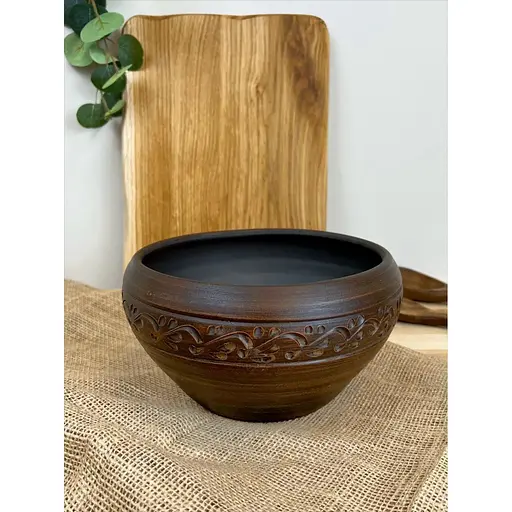 Чагунок 3 л керамический (глиняный) резной Декор