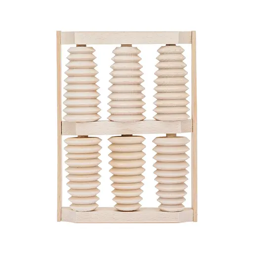 Масажер для стоп дерев'яний для профілактики плоскостопості та рефлекторного масажу на 6 роликів на дві ноги., Woodly 87032 - фото 4