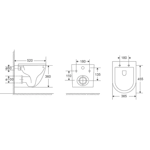 Унитаз подвесной Mixxus Premium Ellipse-0303-T3 520x365x360 мм, система смыва Tornado 3.0 MP6465, Белый - фото 4