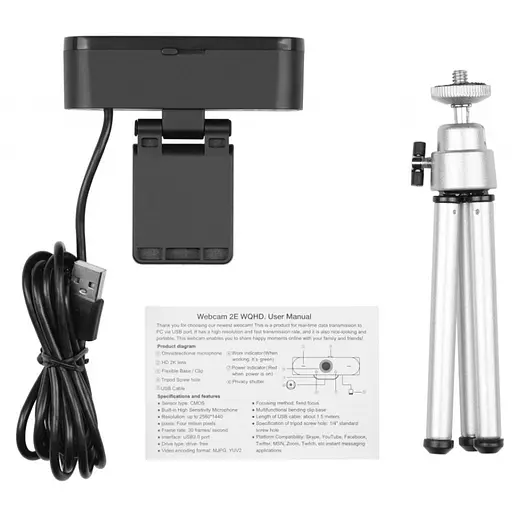 Веб-камера 2E WQHD 2К USB Black (2E-WC2K) - фото 8