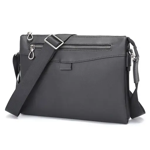 Кожаная мужская сумка через плечо John McDee 30.5х10х24 см sum0025737 - фото 3