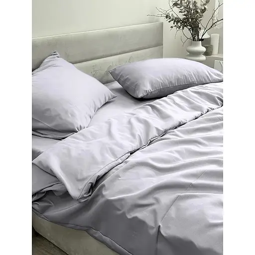 Комплект постільної білизни Ecotton Light Grey півтораспальний полісатин світло-сірий (25310) - фото 5