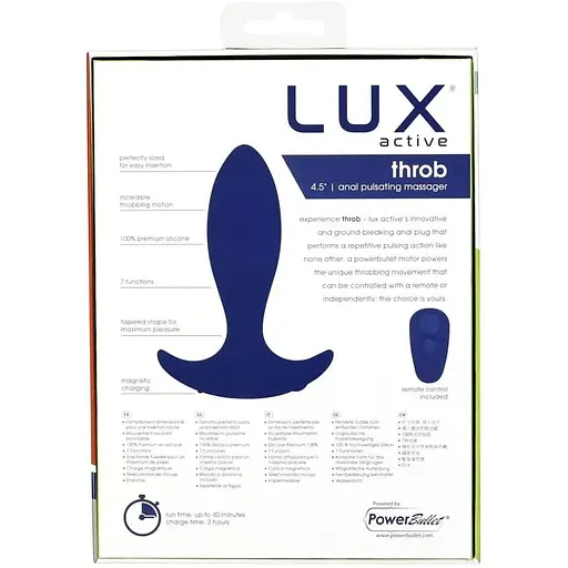 Анальна пробка з пульсацією Lux Active Throb 4.5" Пульт дистанційного керування - фото 9