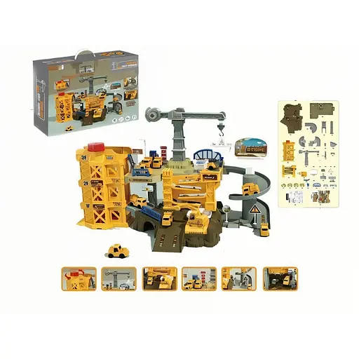 Трек ZX 661 A Будівництво механічний підйомник, кран, 4 машинки - фото 2