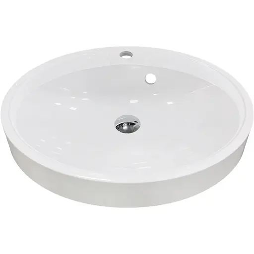 Раковина Adamant умивальник Lauf New штучний камінь овальна для переливу накладний білий - фото 1