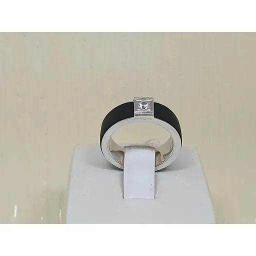 Золотое кольцо Tango с каучуком и фианитом. 900628В 17 - фото 4