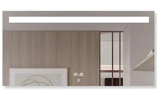 Дзеркало Dusel DE-M3021 75x100 з годинником, Білий - фото 3