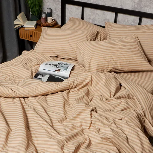 Комплект постільної білизни Moon&Star Бязь Gold Люкс Sand Lines King Size 220x240 наволочки 4х50х70 - фото 6