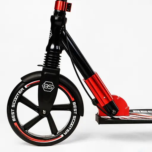 Самокат Best Scooter складаний Від 3 до 16 років Чорно-червоний 000231298 - фото 4