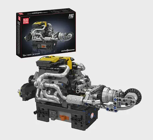 Конструктор двигатель Mould King PAGANI Turbocharged V12 Engine моторизованный для детей и взрослых 761 деталей - фото 2