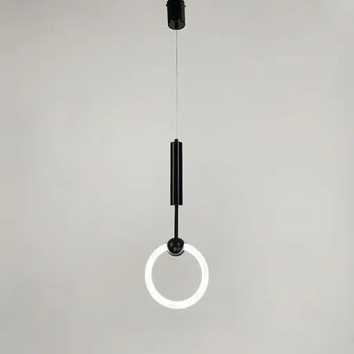 Подвес со светодиодным кругом и черным корпусом | Line F | Арт. D18/1 BK - фото 2