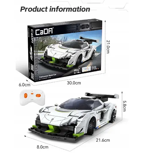 Конструктор детский машина на радиоуправлении CADA Fantasma Race Car Vehicle 322 деталь  - фото 5