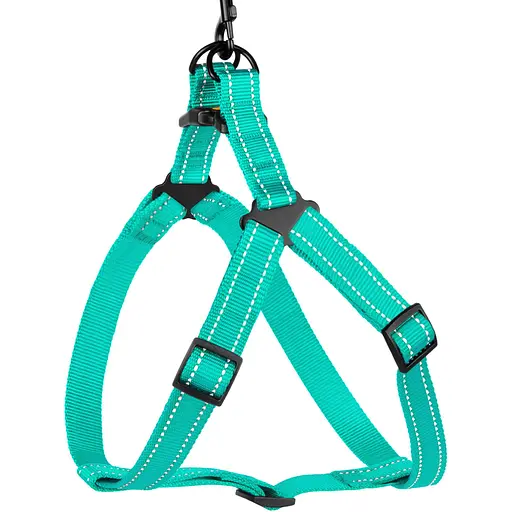 Шлея для собак Barksi Active світловідбивна (обхват грудей 58-71 см ширина 2.5 см) ментолова - фото 3