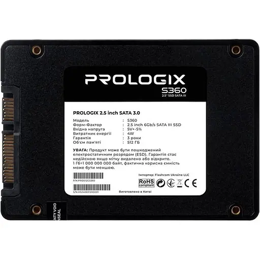 SSD накопитель Prologix S360 512GB (PRO512GS360) [119337] - фото 2
