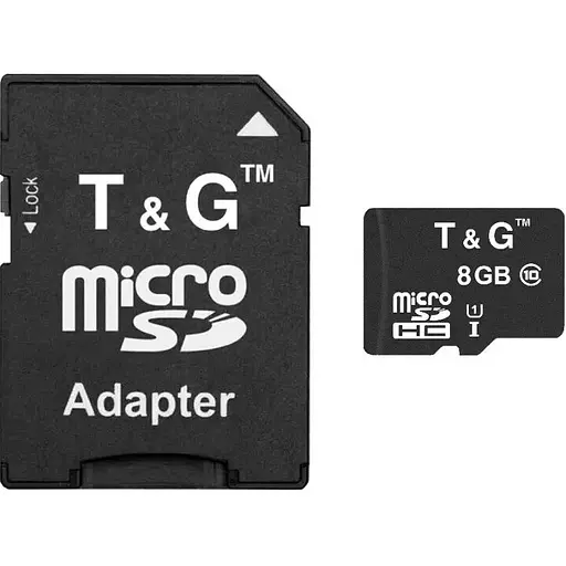 Карта памяти TG microSDHC, 8Gb, Class10 UHS-I, адаптер SD (TG-8GBSD10U1-01) - фото 1