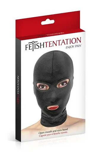Каптур для БДСМ з відкритими очима і ротом Fetish Tentation Open Mouth and Eyes Hood - фото 2
