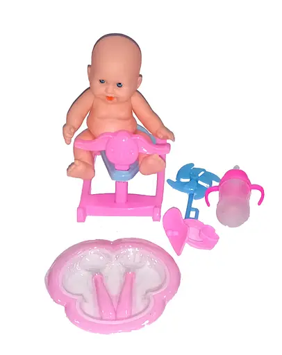 Пупс LD3402D-18B/21E/21G аксесуарами, в сітці 14 см (6990523438012) Вид 1 - фото 1