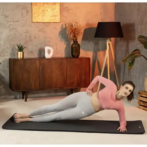 Коврик для йоги Hop-Sport HS-NB010GM NBR 1см черный - фото 3