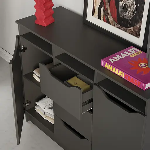 Комод в гостиную MebelStar 1200 Лилу 121x40x89 см Антрацит (MBS-1331) - фото 3