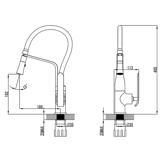 Змішувач для кухні Corso ADDA EB-4B519C - фото 4