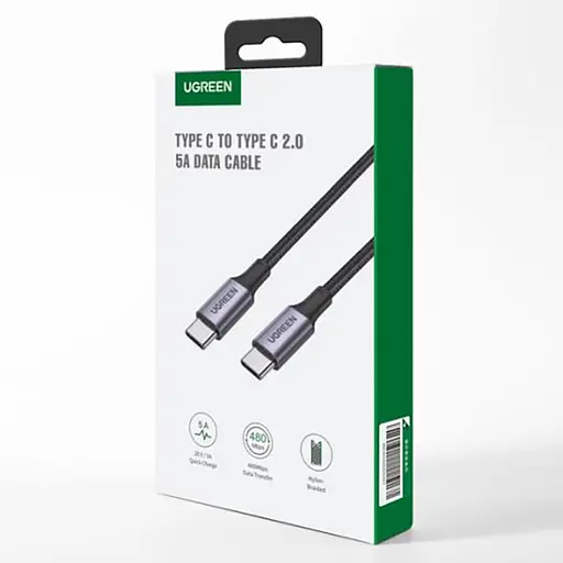 Кабель UGREEN US316 USB-C Cable Aluminum Case with Braided 2m (Black) (UGR-70429) - фото 2