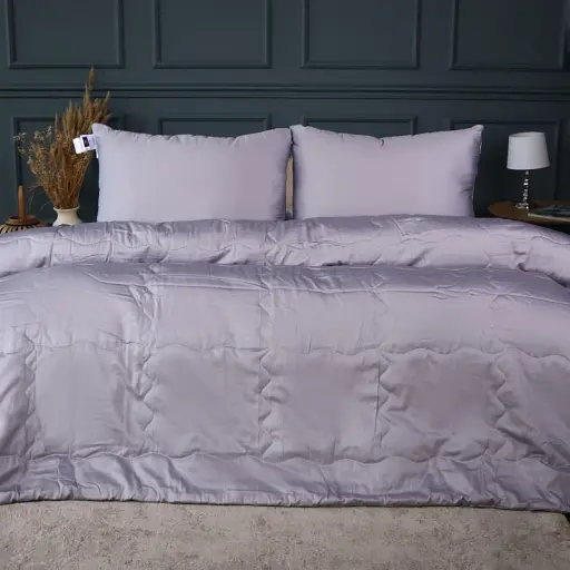 Летний постельный комплект MirSon Line Satin Premium Skyline Ecosilk King Size (2200010975031) - фото 1