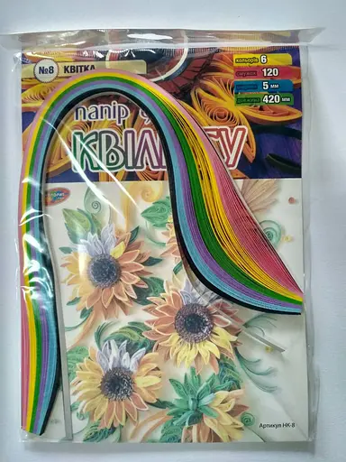 Набор для квиллинга №8 "Цветок" 6 цветов 120шт/5мм/420мм НК-8 Колорит - фото 1