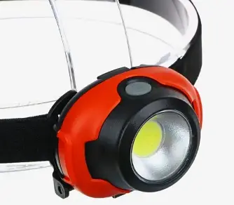 Налобный фонарь 1801-COB с ярким COB LED питание от 3×AAA батареек Красный - фото 2