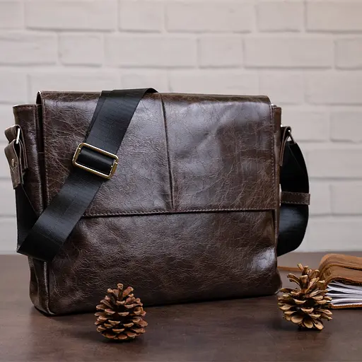 Чоловіча шкіряна сумка SHVIGEL 30х22х8 см sum0012638 - фото 6