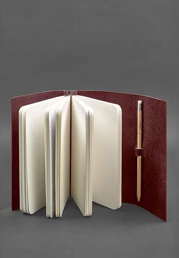 Шкіряний блокнот (Софт-бук) 1.0 бордовий - фото 3