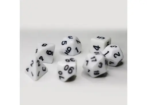 Набор кубиков Opaque 7 Dice Set - White , 7 шт. (g7dopaq07) - фото 4